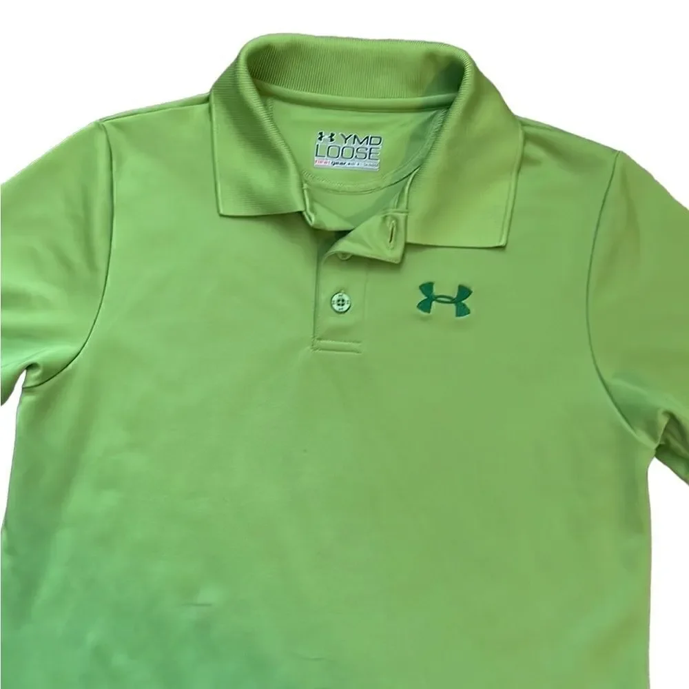 Under Armour Youth Medium Avocado Green Polo Shirt